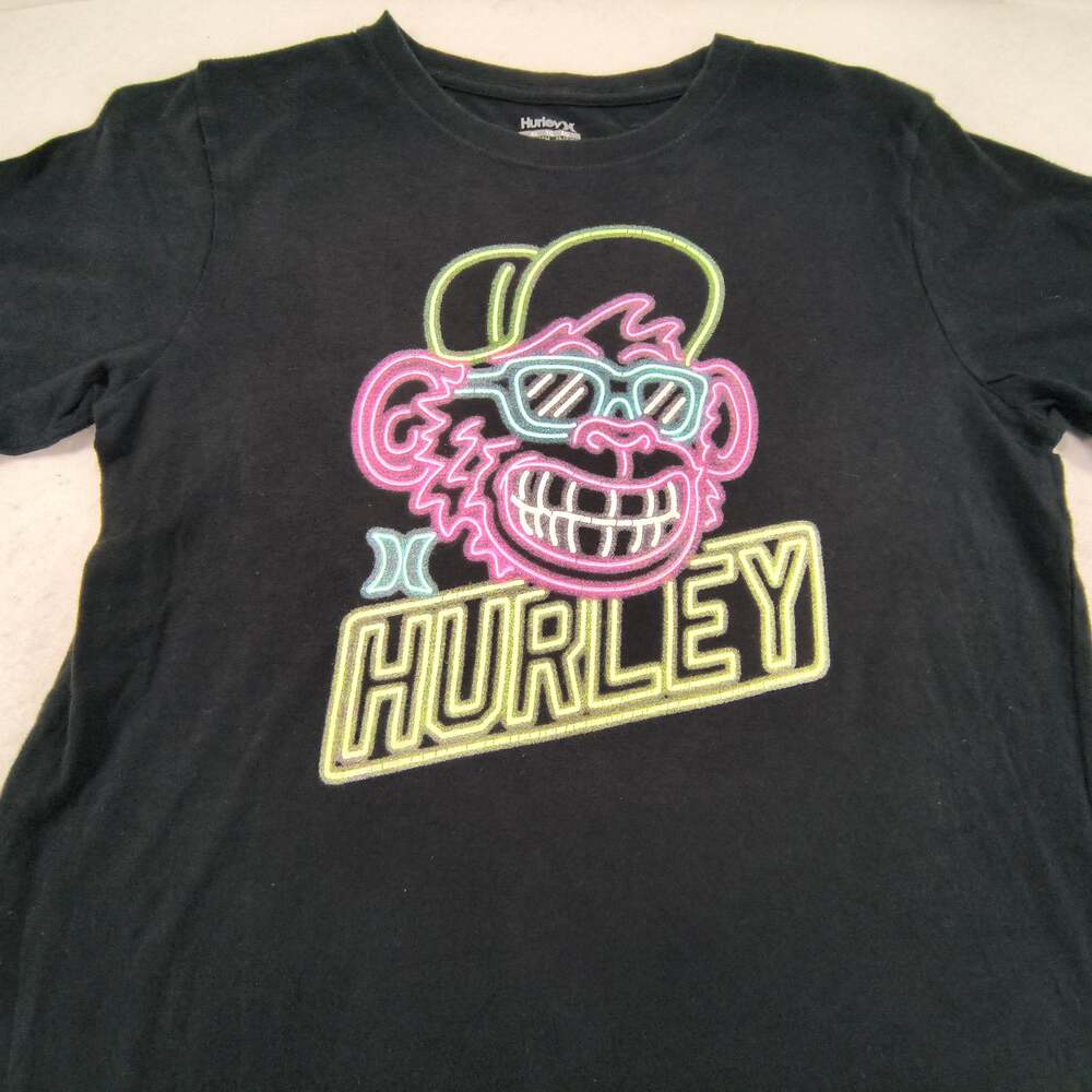 Hurley Casual Graphic Short Sleeve T Shirt Womens Size Extra Large XL Black